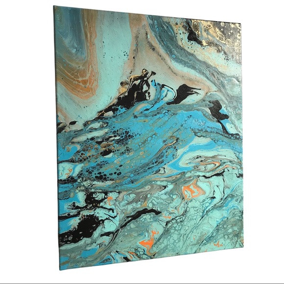 Abstract art Riding the Wave 16 x 20 original artwork signed by artist - Picture 4 of 9